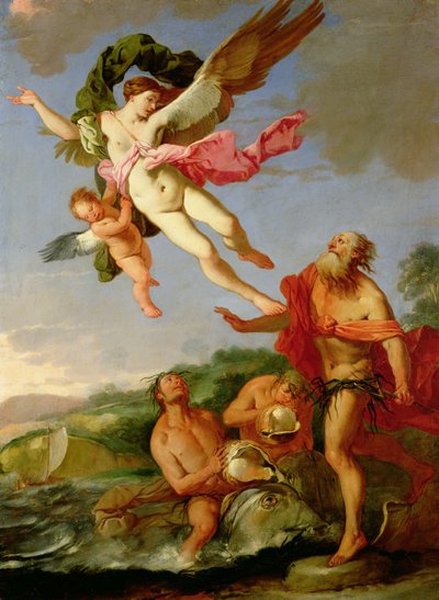Neptunus achtervolgt Coronis, 1665-70 door Giulio Carpioni