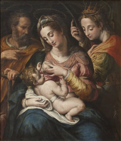 De Heilige Familie met Sint Catharina door Giulio Cesare Procaccini