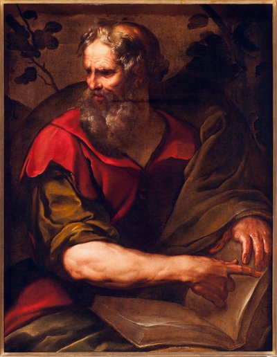 Voorstelling van de apostel Sint Simon de Zeloot (of Sint Simon de Kanaäniet). Schilderij door Giulio Cesare Procaccini (1574-1625) door Giulio Cesare Procaccini
