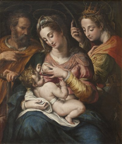 De Heilige Familie met St. Catharina, ca. 1600 door Giulio Cesare Procaccini