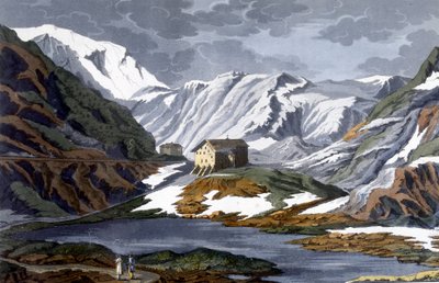 Hospice van de grote Sint-Bernard in Zwitserland - in "Het Oude en Moderne Kostuum" door Ferrario, ed. Milaan door Giulio Ferrario