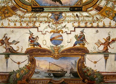 Plafondpaneel uit de Stanzino delle Matematiche door Giulio Parigi