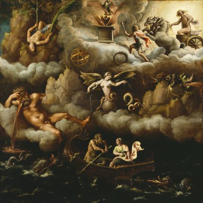 Een allegorie van onsterfelijkheid door Giulio Romano
