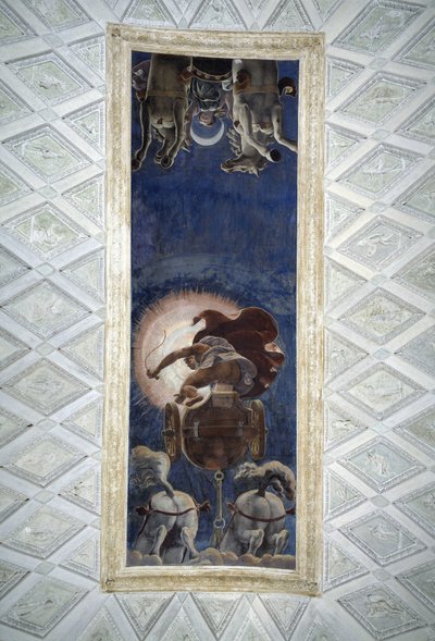 Plafond van de zonnekamer van het Paleis van Té in Mantua door Giulio Romano