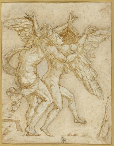 Daedalus en Icarus door Giulio Romano