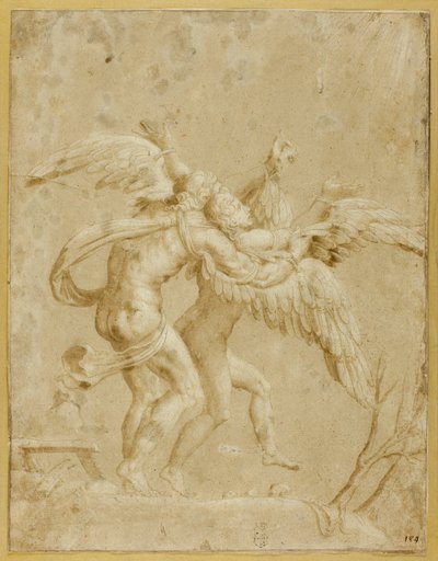 Daedalus en Icarus door Giulio Romano