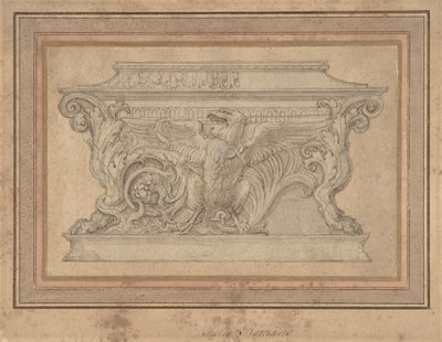 Ontwerp voor een kist met de Gonzaga-arend, ca. 1527-46 door Giulio Romano