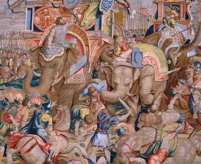 De Daden van Scipio. De slag bij Zama (detail) door Giulio Romano