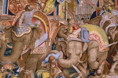 De daden van Scipio: De slag bij Zama (detail) door Giulio Romano