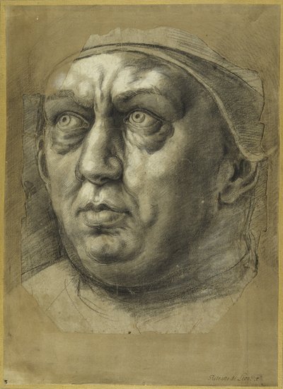 Hoofd van paus Leo X door Giulio Romano