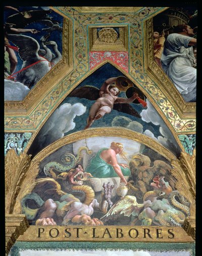 Lunet met Psyche die een beproeving ondergaat, opgelegd door Venus (detail) door Giulio Romano