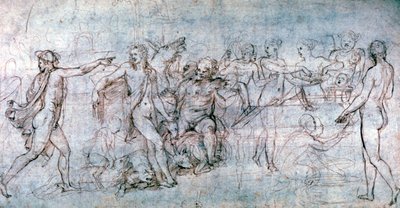 Huwelijksfeest van Cupido en Psyche door Giulio Romano