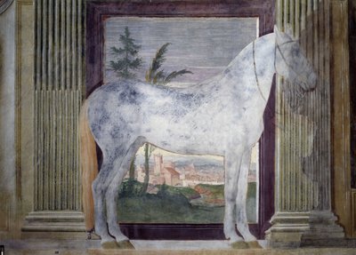 Portret van het paard Glorioso Fresco door Giulio Pippi de