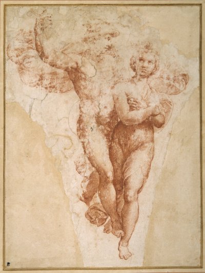 Psyche gedragen door Mercurius naar Olympus door Giulio Romano