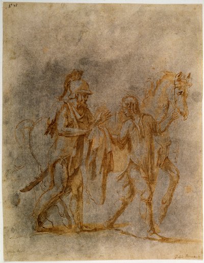 Sint Martinus en een Bedelaar, begin 16e eeuw door Giulio Romano