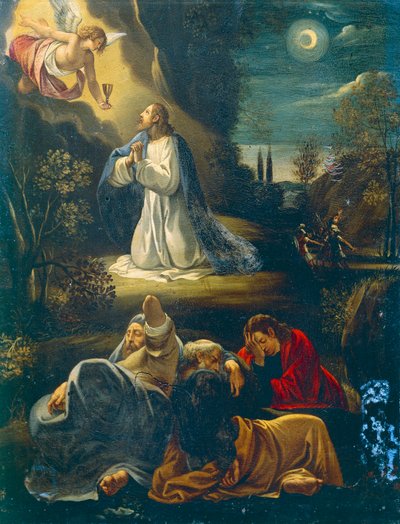 Jezus in de tuin, scène uit de Passie van Jezus door Giuseppe Cesari (1568-1640) door Giuseppe Cesari