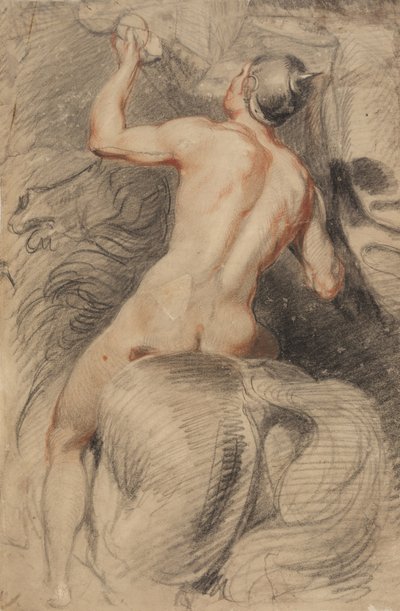 Ruiter te paard, gezien van achteren door Giuseppe (1568 1640) Cesari