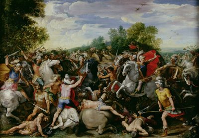 De overwinning van Tullus Hostilius (672-640 v.Chr.) op de troepen van Veii en Fidenae door Giuseppe (1568 1640) Cesari