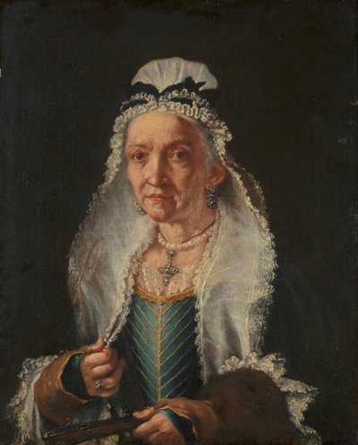 Portret van een oude dame door Giuseppe (1655-1743) Ghislandi