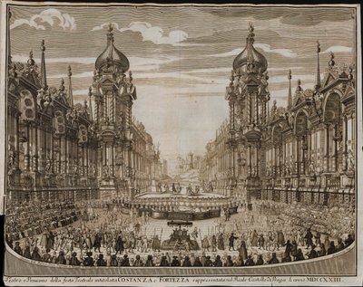 Opera Costanza e fortezza in het Praagse Kasteel op 28 augustus door Giuseppe Bibiena
