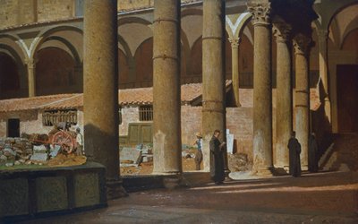Het klooster van St Croce, ca. 1862, door Giuseppe Abbati, Italië door Giuseppe Abbati
