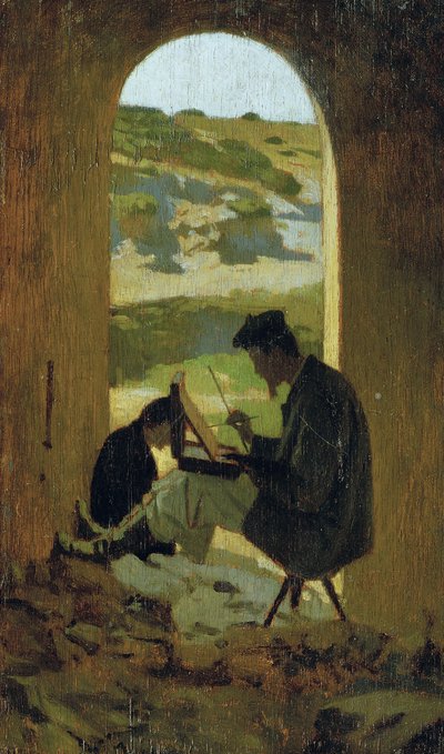 De schilder Stanislao Pointeau, c.1863 door Giuseppe Abbati