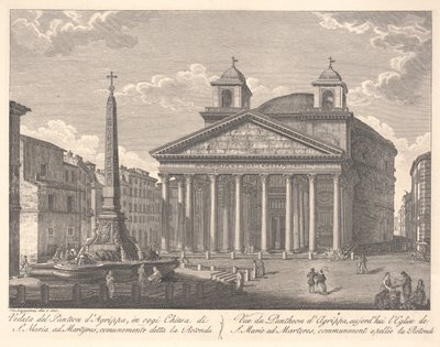 Uitzicht op het Pantheon van Agrippa door Giuseppe Acquaroni