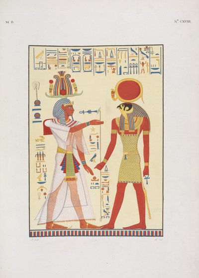 Menphtah II, opvolger van Ramses II, illustratie uit "De Monumenten van Egypte en Nubië...", door Ippolito Rosellini door Giuseppe Angelelli