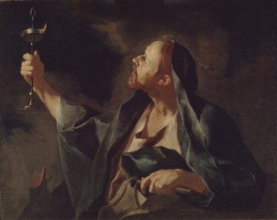 Een man met een lamp en een zweep De Profeet Sophonias door Giuseppe Antonio Petrini