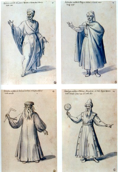 Kostuumontwerp voor klassieke figuren, 16e eeuw door Giuseppe Arcimboldi