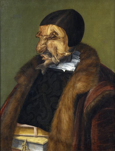 "Le Juriste" Schilderij van Giuseppe Arcimboldi (Arcimboldo) (1527-1593) 1566 Dim. 64x51 cm, Nationalmuseum, Stockholm door Giuseppe Arcimboldo