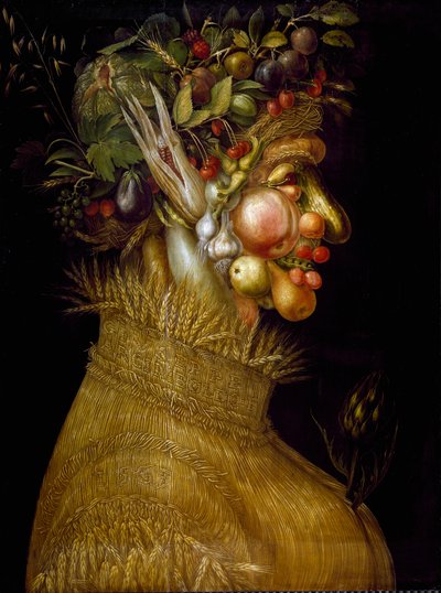 Zomer Schilderij door Giuseppe Arcimboldo door Giuseppe Arcimboldo