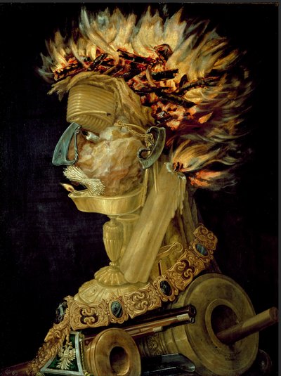 Het Vuur door Giuseppe Arcimboldo