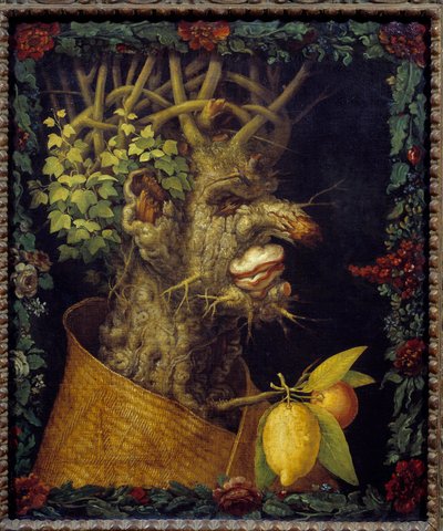 Winter (uit een serie die de vier seizoenen afbeeldt) door Giuseppe Arcimboldo