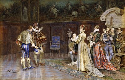Een Presentatie van Henri IV van Frankrijk aan het Hof van Marguerite Valois door Giuseppe Aureli
