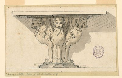 Ontwerp voor een console tafel door Giuseppe Barberi