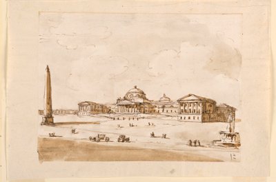 Ontwerp voor een plein met een paleis door Giuseppe Barberi