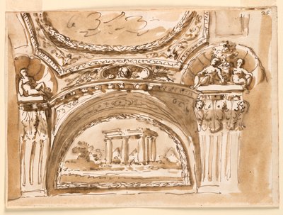 Ontwerp voor plafonddecoratie door Giuseppe Barberi