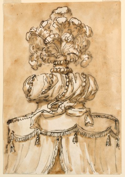 Detail van een gevederde baldakijn door Giuseppe Barberi