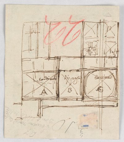 Plan voor het ziekenhuis van St. Trinità dei Pellegrini, Rome, Italië door Giuseppe Barberi