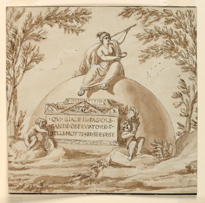 Grafmonument voor Astronoom Giovanni B. Fagiuoli door Giuseppe Barberi