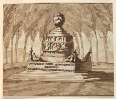 Grafmonument voor Dichter Pietro Chiari door Giuseppe Barberi