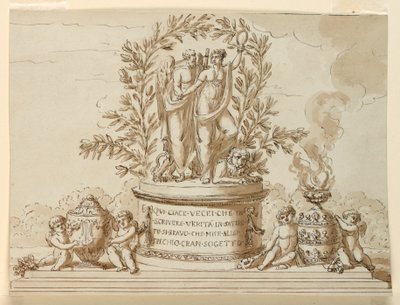 Grafmonument voor schrijver Vecei door Giuseppe Barberi
