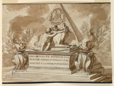 Grafmonument voor de dichter Colte, van Rome door Giuseppe Barberi