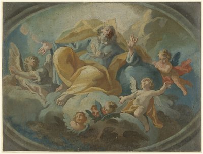 God met engelen in de wolken door Giuseppe Baroni