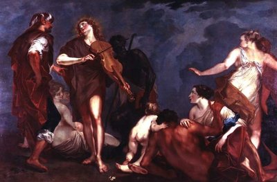 Apollo en Marsyas door Giuseppe Bazzani