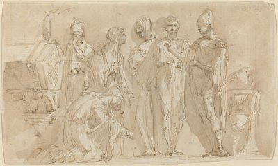 Coriolanus voor de Vrouwen van Rome door Giuseppe Bernardino Bison