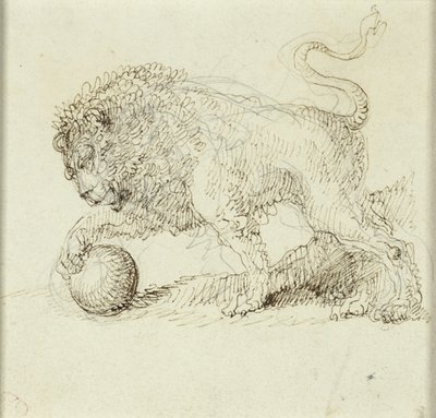 Leeuw met Bal door Giuseppe Bernardino Bison