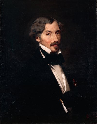 Portret van Andrea Maffei door Giuseppe Bertini