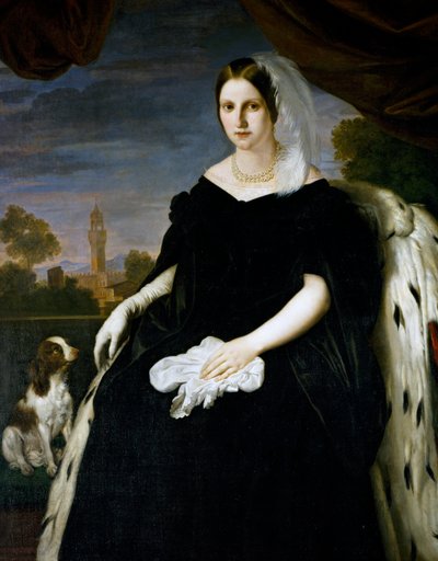 Portret van Prinses Maria Antonia van de Twee Siciliën (Palermo) door Giuseppe Bezzuoli